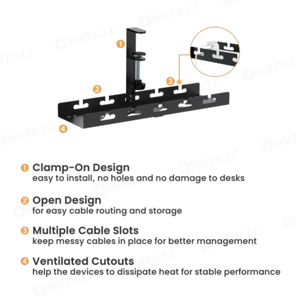 Oximus C82 Under-Desk Cable Tray